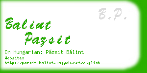 balint pazsit business card